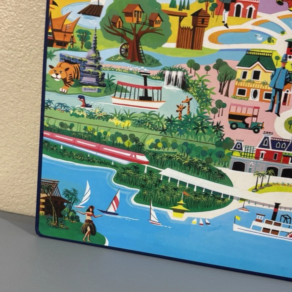 Disney World 50th Magic Kingdom Placemat Board Reversible Map Characters Mickey
